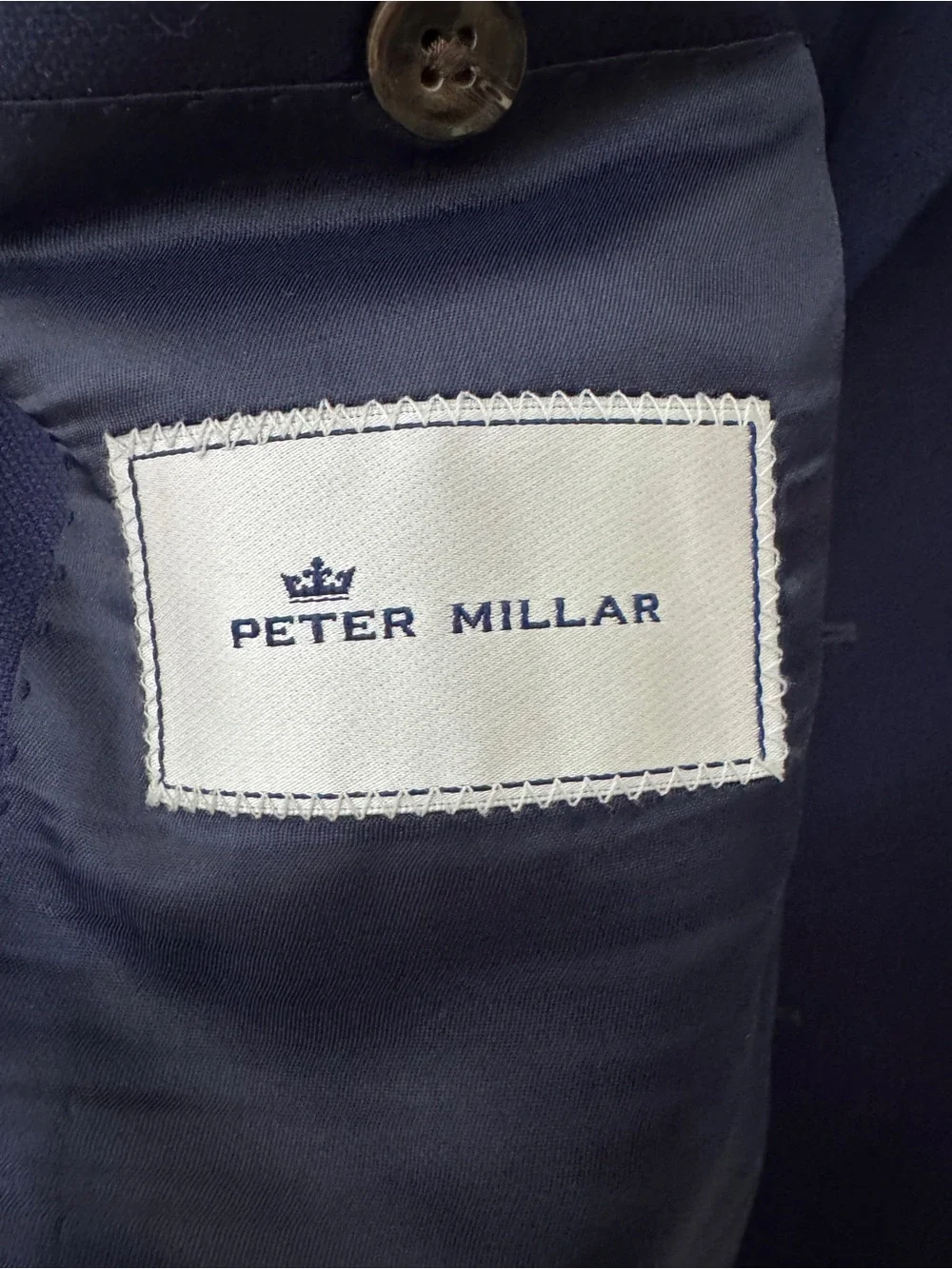 Peter Millar Mens Two-Button Notch Lapel Wool Blazer Navy size 44T Office Events